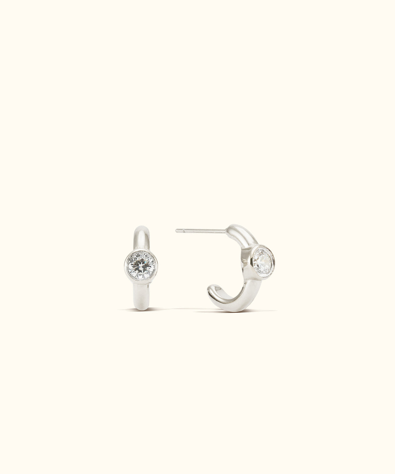 Open bezel earrings