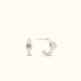 Open bezel earrings