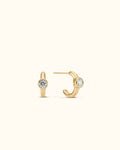 Open bezel earrings