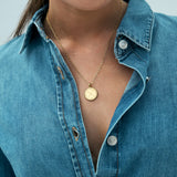 Engravable compass necklace