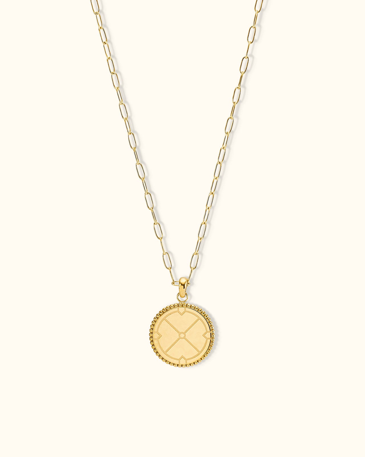 Engravable compass necklace